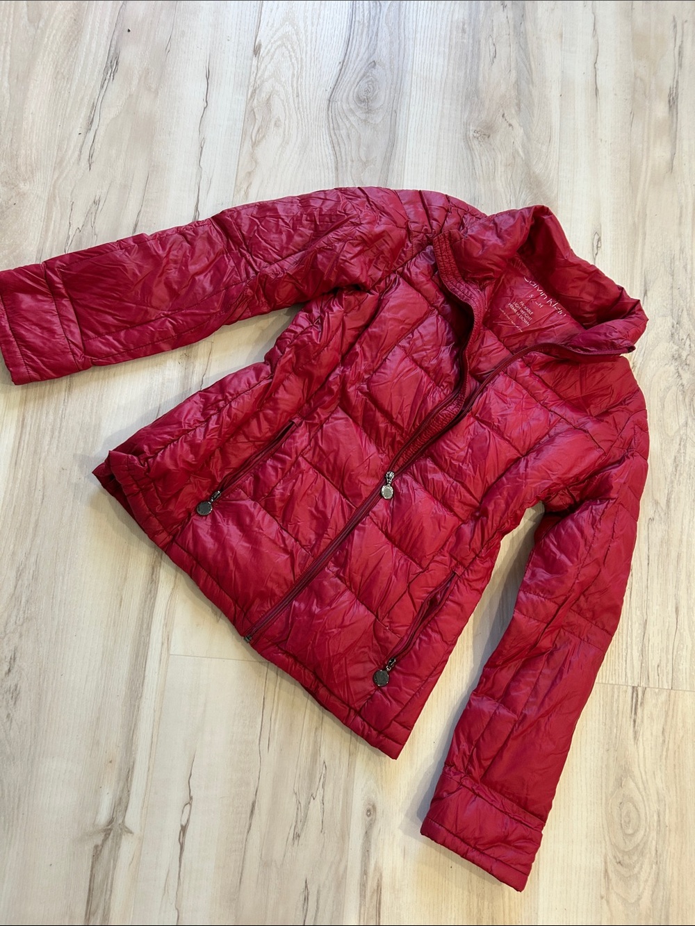 Calvin Klein Red Quilted Lightweight Puffer Jacket